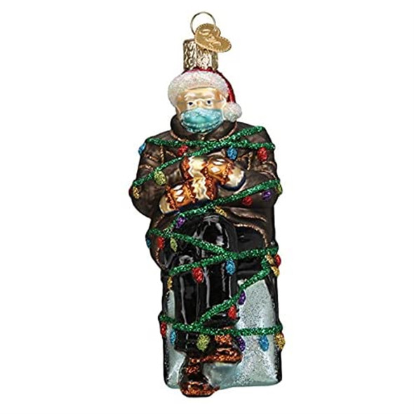 Old World Christmas Glass Blown Ornament, Where's Bernie, 5" (With OWC Gift Box)