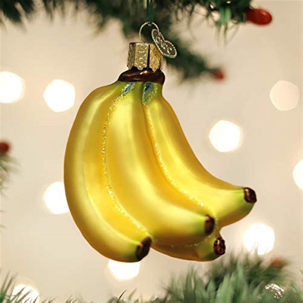 Old World Christmas Blown Glass Ornament for Christmas Tree, Bunch of Bananas