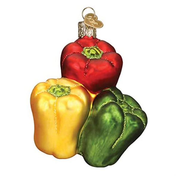 Old World Christmas Glass Blown Ornament for Christmas Tree, Bell Peppers