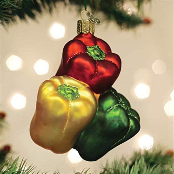 Old World Christmas Glass Blown Ornament for Christmas Tree, Bell Peppers