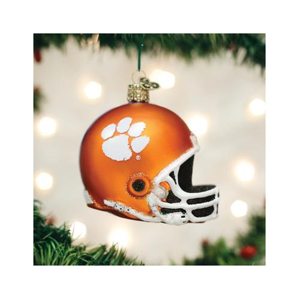 Old World Christmas Glass Blown Ornament, Clemson Helmet, 3" (With OWC Gift Box)
