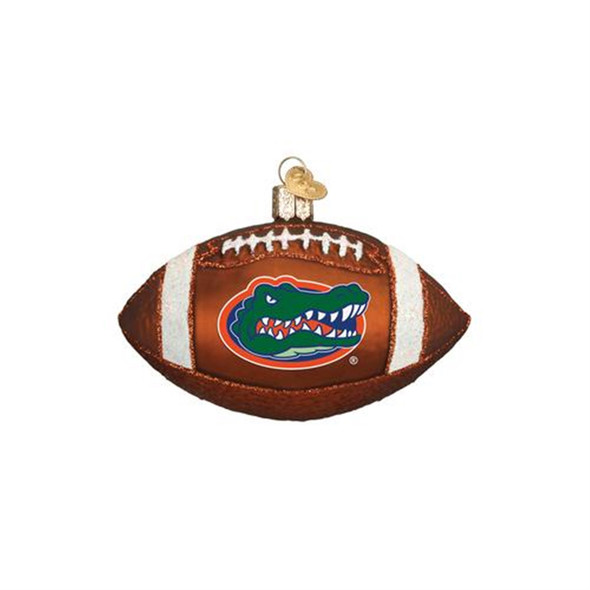 Old World Christmas Glass Blown Ornament, Florida Football, 4" (With OWC Gift Box)