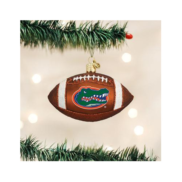 Old World Christmas Glass Blown Ornament, Florida Football, 4" (With OWC Gift Box)