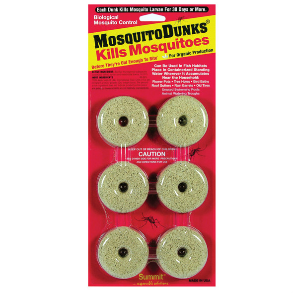 Summit Mosquito Dunks, Pack of 6 - Biological Larvae Control for Standing Water