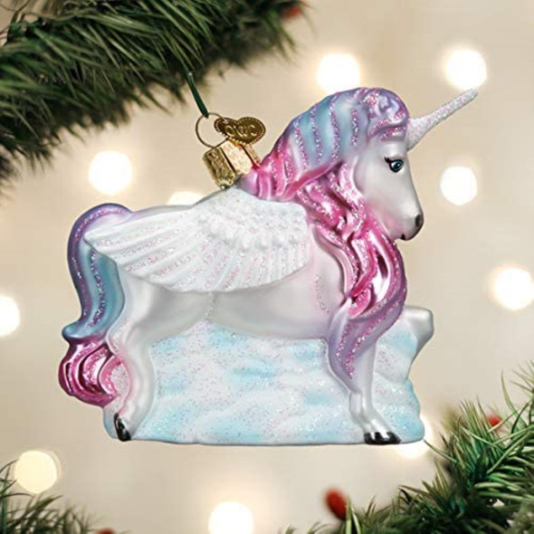 Old World Christmas Blown Glass Ornament for Christmas Tree, Alicorn