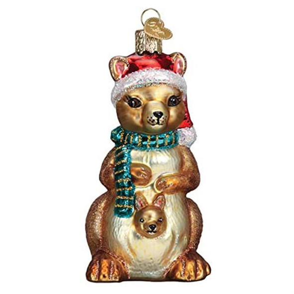 Old World Christmas Blown Glass Ornament for Christmas Tree, Christmas Kangaroo