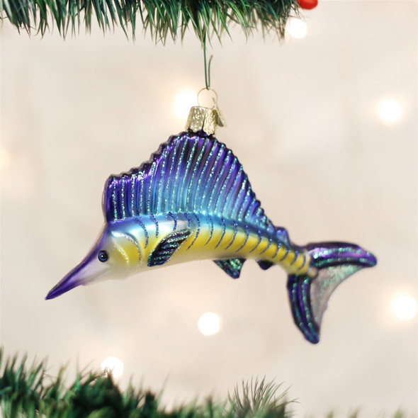 Old World Christmas Glass Blown Ornament, Ocean Sailfish (With OWC Gift Box)