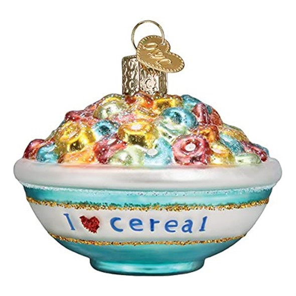 Old World Christmas Blown Glass Ornament for Christmas Tree, Bowl of Cereal