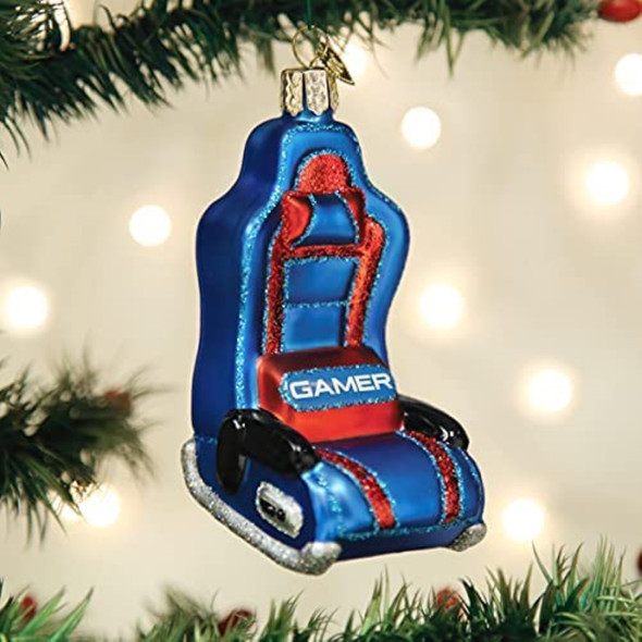 Old World Christmas Blown Glass Ornament for Christmas Tree, Gaming Chair