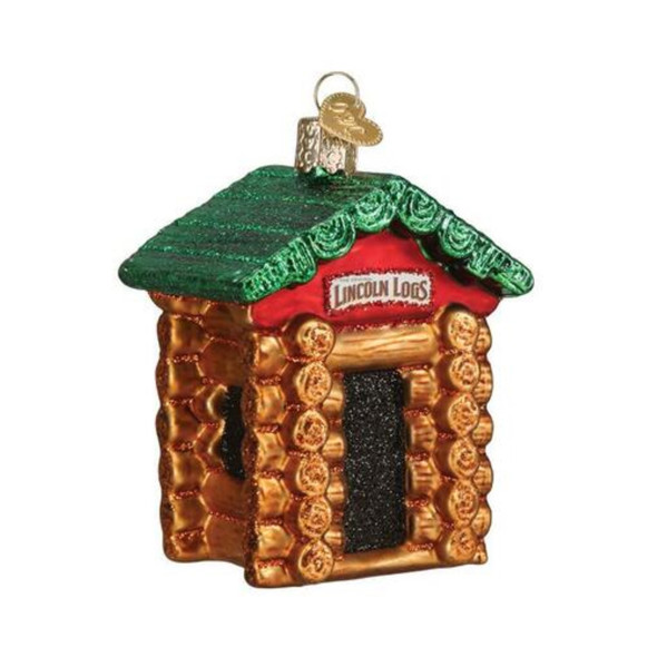 Old World Christmas Glass Blown Ornament for Christmas Tree, Lincoln Logs