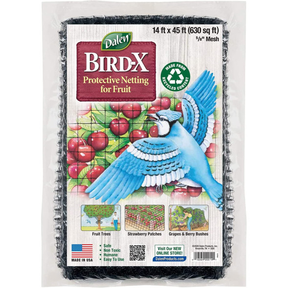 Dalen Bird-X Protective Netting for Fruit, 5/8-Inch Mesh, 14 x 45 ft (630 sqft)