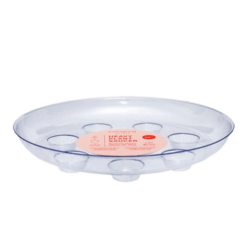 Curtis Wagner Plastics Clear Designer Series Heavy Plant Saucers, Footed — 10”