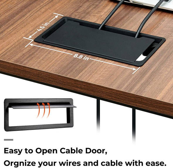 GreenForest Computer Desk Home Office Writing Small Desk, Modern Simple PC Table, Sturdy Workstation, Walnut, 47"