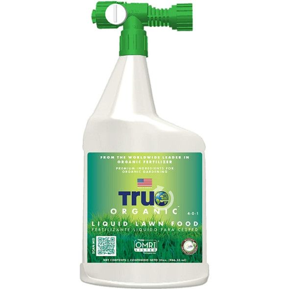True Organic Liquid Concentrate Lawn Food, 4-0-1, Hose End Spray, RTU 32 oz
