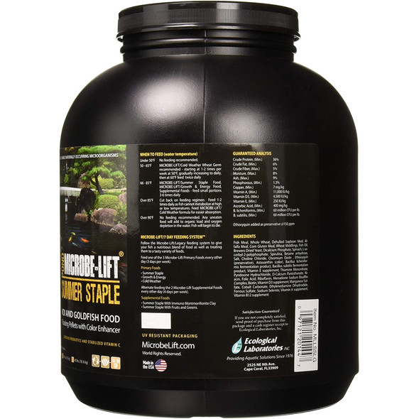 Eco Labs Microbe-Lift Legacy Koi & Goldfish Summer Staple Food, 4lbs