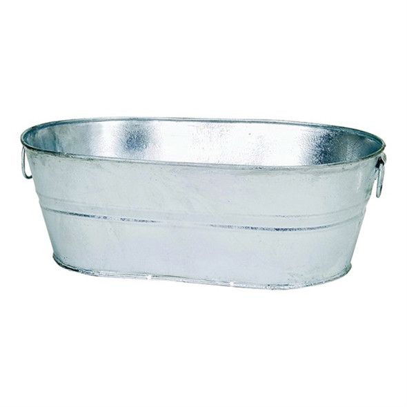 Behrens Hot Dipped Galvanized Steel Oval Planter/Tub, Silver, 5.5 Gallon Capacity