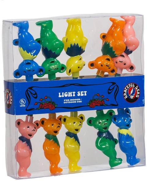 Kurt Adler Grateful Dead UL 10-Light Bears Multicolor Light Set