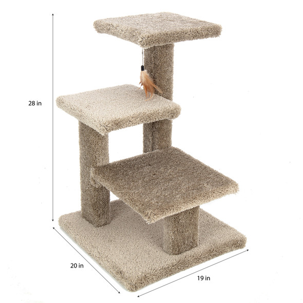 Ware Manufacturing 3-Step Platform/Scratching Post for Cats, 28 inches