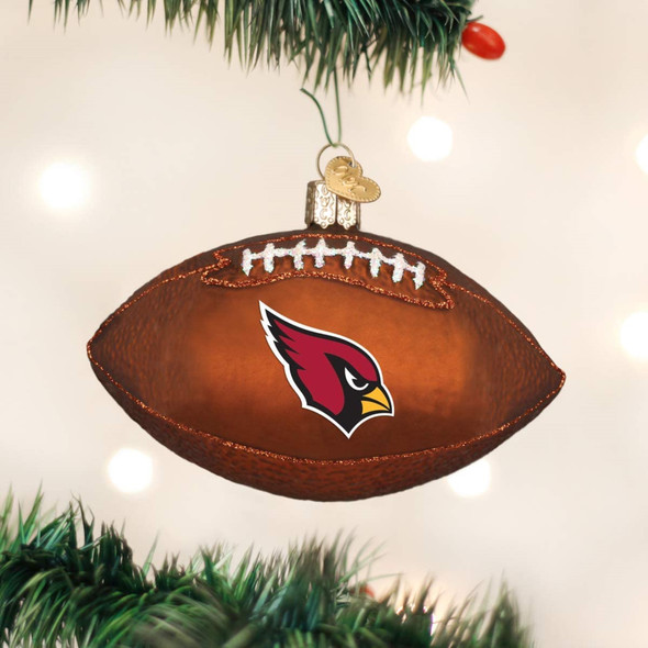 Old World Christmas Glass Blown Ornament For Christmas Tree, Arizona Cardinals Football (With OWC Gift Box)