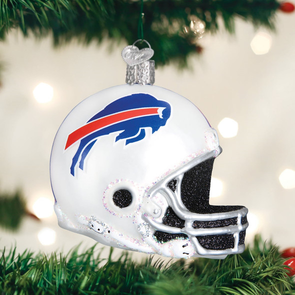 Old World Blown Glass Christmas Ornament, Buffalo Bills Football Helmet (#70417)