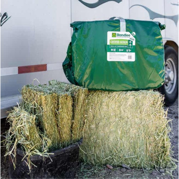 Standlee Premium Western Forage, Certified Alfalfa Grab & Go Compressed Bale, 50lb Standlee Premium Western Forage, Certified Alfalfa Grab & Go Compressed Bale, 50lb