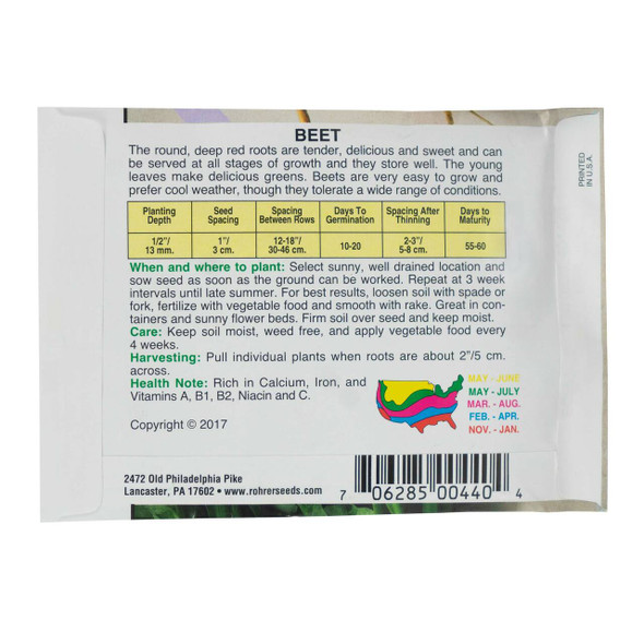 Rohrer Seeds Beet, Touchstone Gold, 2g, Approx 200 Seeds/Packet