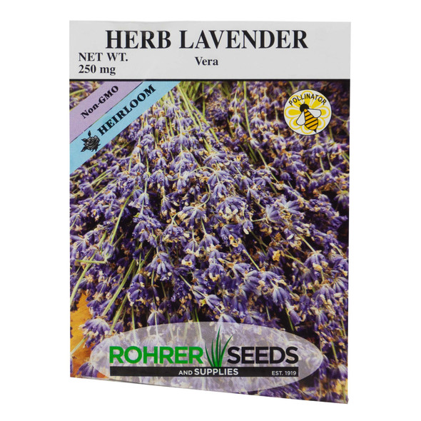 Rohrers Seed Herb Heirloom Non-GMO Lavender Vera Seeds Packet, 250mg (Approx. 300 Seeds/Packet)