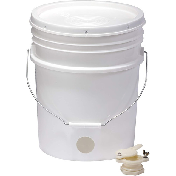 Little Giant Plastic Beekeeping Bucket with Honey Gate, Tight Lid, 5 Gallon