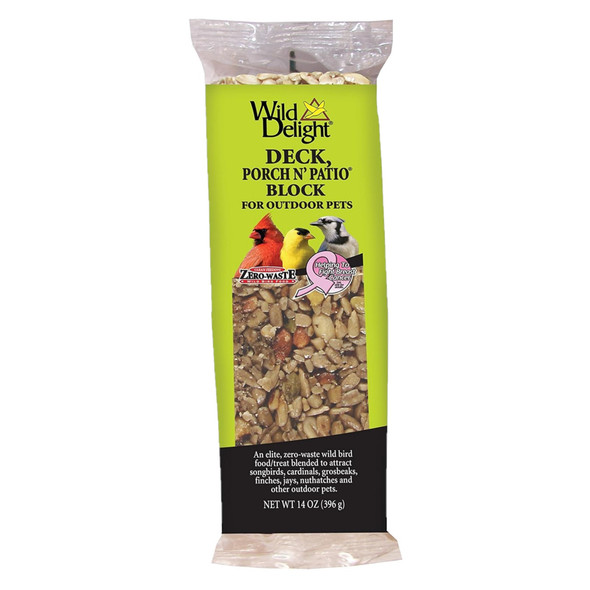 Wild Delight Zero Waste Deck, Porch N' Patio Bird Seed Block, 14oz