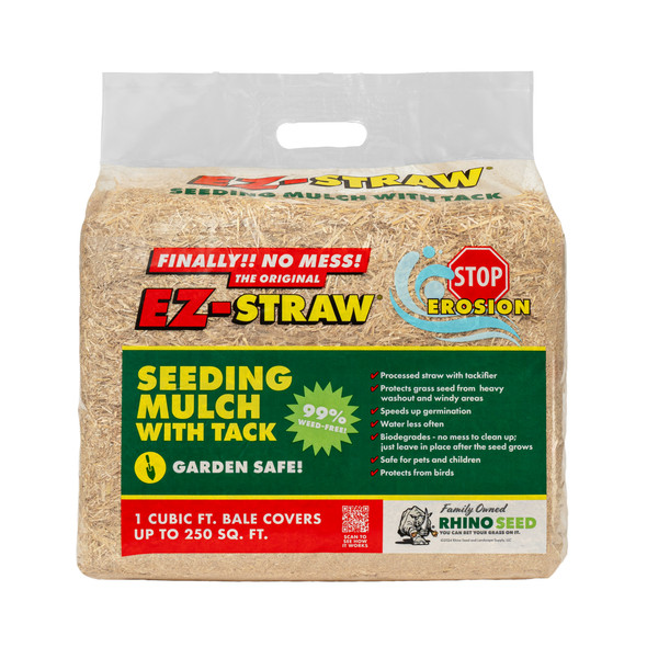 EZ-Straw Seeding Mulch with Tack - Biodegradable Processed Straw, 1 cu. ft. Bale