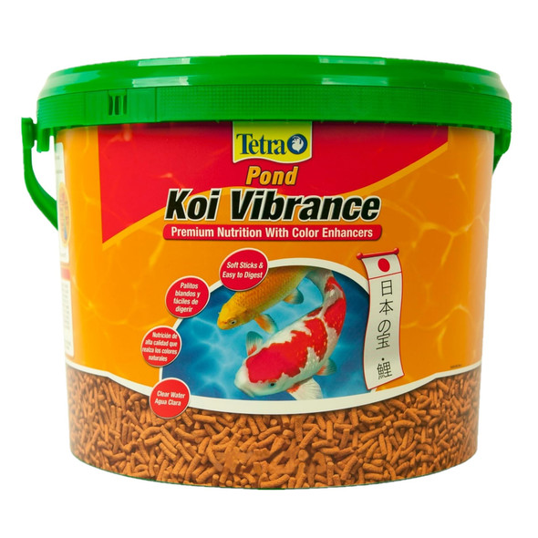 TetraPond Koi Vibrance Premium Nutrition Fish Food with Color Enhancers, 3.08lbs Bucket