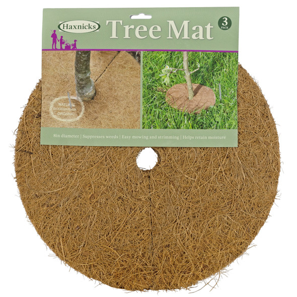 Haxnicks Outdoor Biodegradable Moisture Retaining Tree Mat, 8" (Pack of 3)