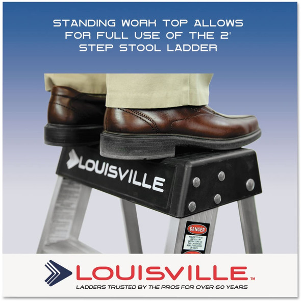 Louisville ANSI rated, Type IA Heavy Duty Aluminum Step Ladder, 2 ft