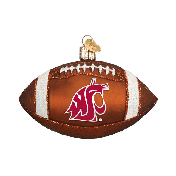 Old World Christmas Hanging Glass Tree Ornament, Washington State University Football (With OWC Gift Box)