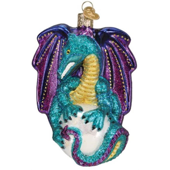 Old World Christmas Blown Glass Ornament for Christmas Tree, Fantasy Dragon