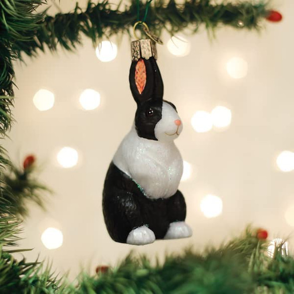 Old World Christmas Hanging Glass Tree Ornament, Dutch Rabbit (With OWC Gift Box)