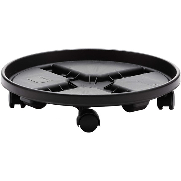 Bloem Plant Caddie With Saucer Tray and Wheels, Round, Black 16"