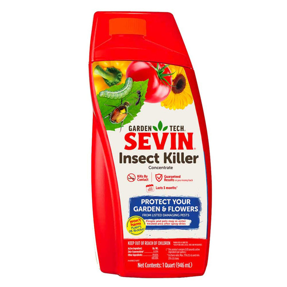 Sevin Insect Killer Pest Control Liquid Concentrate for Gardens, 1 Quart