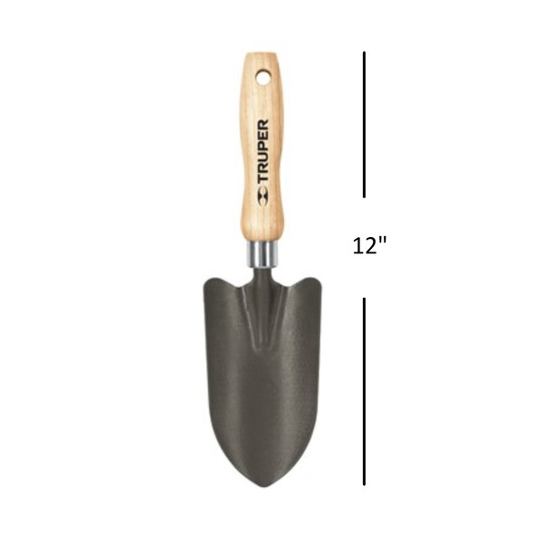 Truper Floral Steel Garden Trowel with Ash Wood Handle, 12"