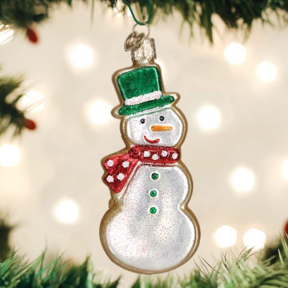 Old World Christmas Glass Blown Tree Ornament, Snowman Sugar Cookie (With OWC Gift Box)