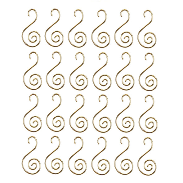 Old World Christmas Metal S-Hook Ornament Hangers, Gold (Pack of 24)
