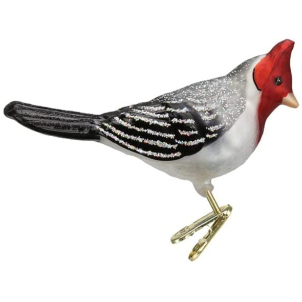 Old World Christmas Glass Blown Ornament for Christmas Tree, Red Crested Cardinal