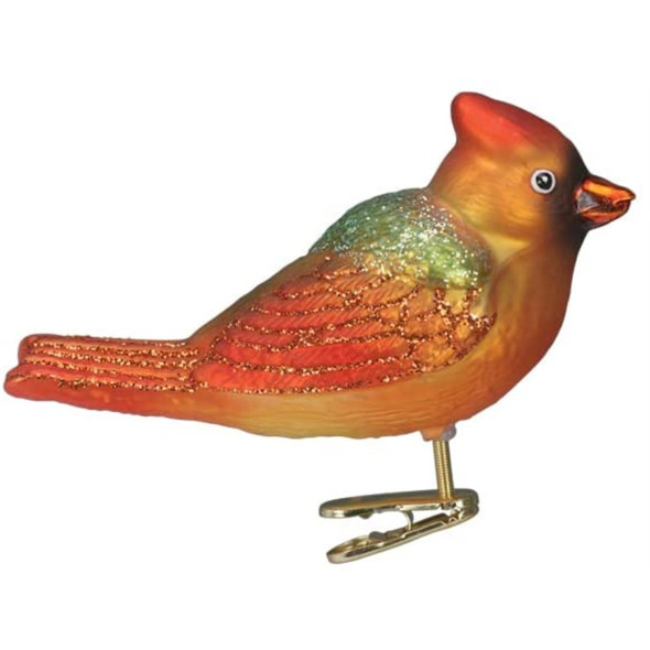 Old World Christmas Glass Blown Ornament For Christmas Tree, Gentle Cardinal (With OWC Gift Box)