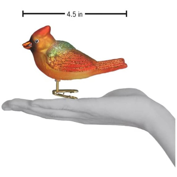 Old World Christmas Glass Blown Ornament For Christmas Tree, Gentle Cardinal (With OWC Gift Box)