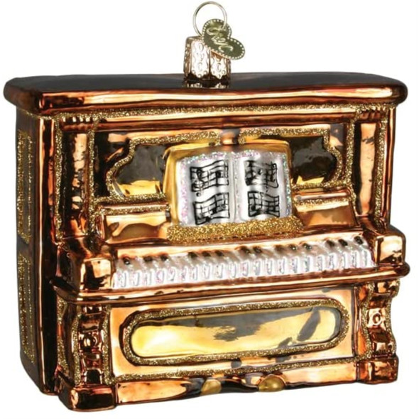 Old World Christmas Blown Glass Ornament for Christmas Tree, Upright Piano