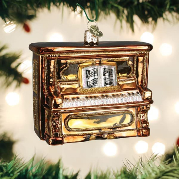 Old World Christmas Blown Glass Ornament for Christmas Tree, Upright Piano