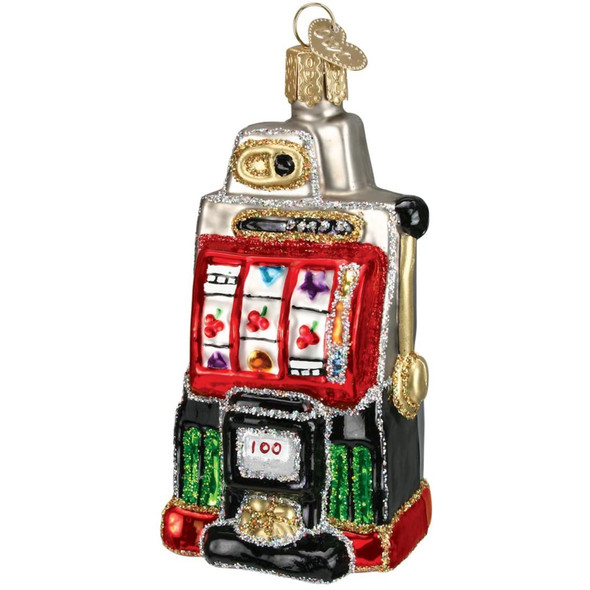 Old World Christmas Glass Blown Tree Ornament, Slot Machine (With OWC Gift Box)