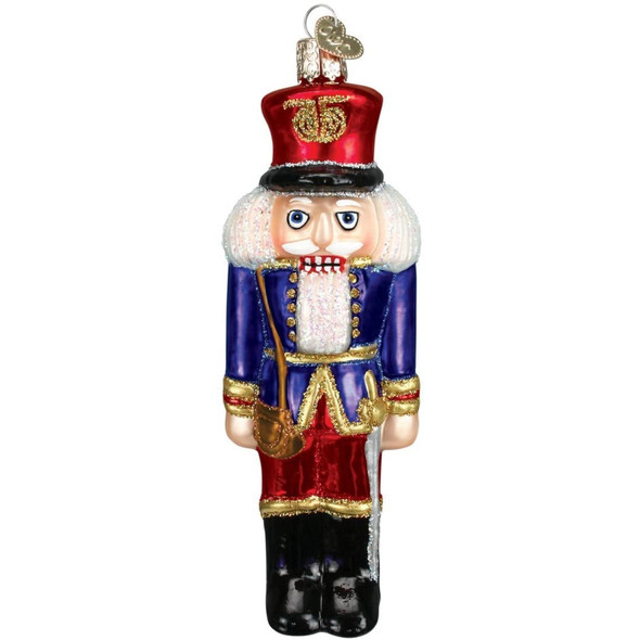 Old World Christmas Glass Blown Christmas Ornament, Blue Coat Soldier Nutcracker (With OWC Gift Box)