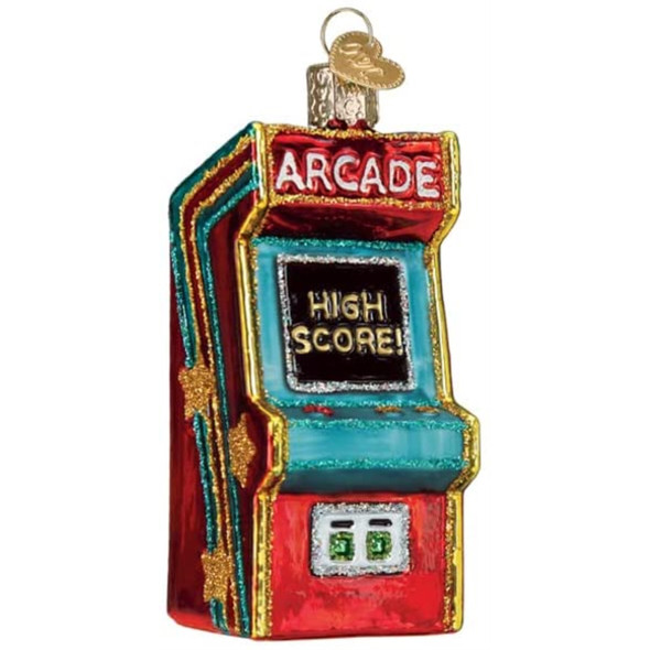 Old World Christmas Glass Blown Tree Ornament, Arcade Game (With OWC Gift Box)