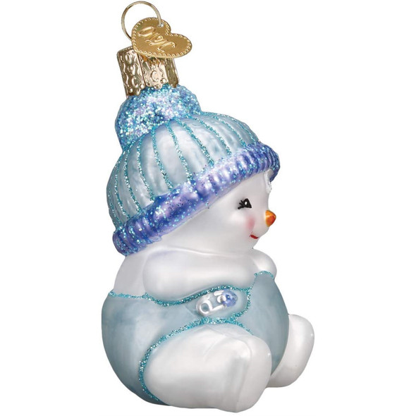 Old World Christmas Glass Blown Ornament, Snow Baby Boy (With OWC Gift Box)